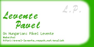 levente pavel business card