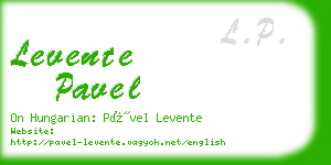 levente pavel business card